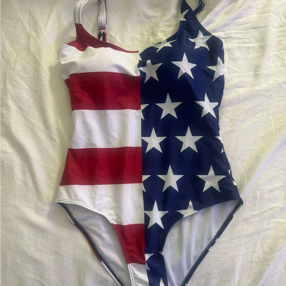 Patriotic One-Piece Swimsuit (worn once). Excellent condition.